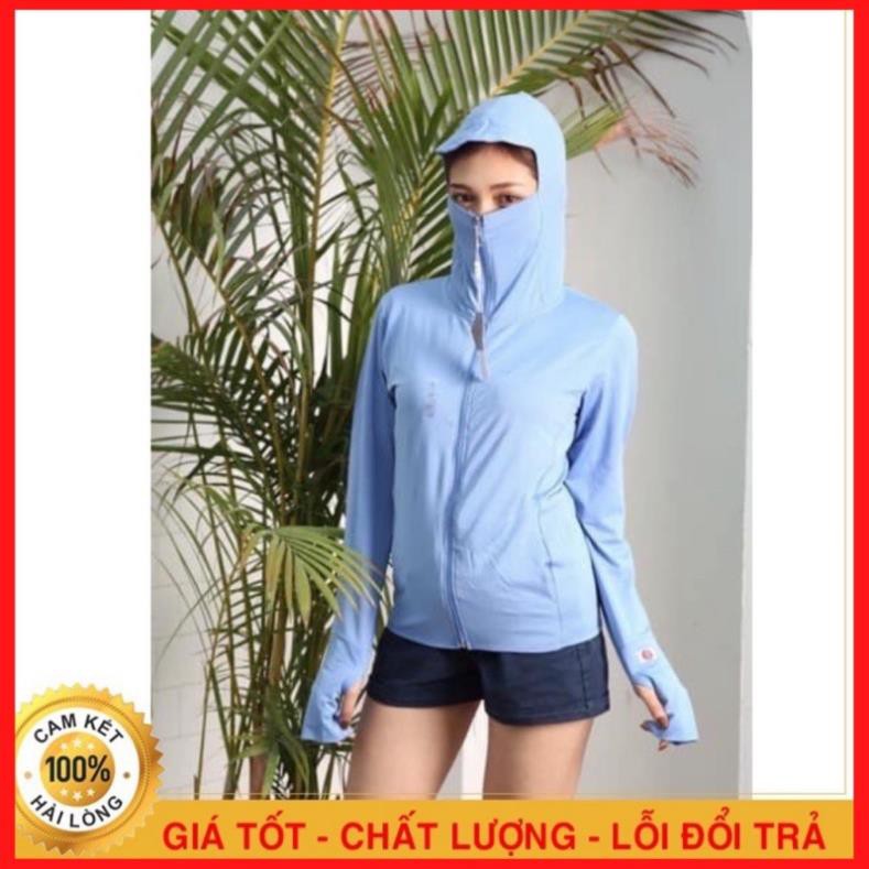 Áo chống nắng nữ vải thông hơi xuất dư xịn, thiết kế mặt nạ che mặt tiện lợi - Hồng Hà Store ྇