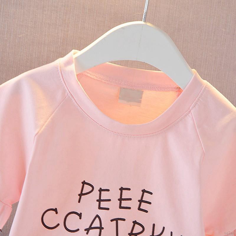 Set Áo Thun 3 Lỗ &amp; Quần Short Cho Bé Gái