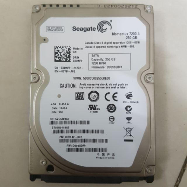 Hdd laptop 250gb 7200rpm cũ | WebRaoVat - webraovat.net.vn