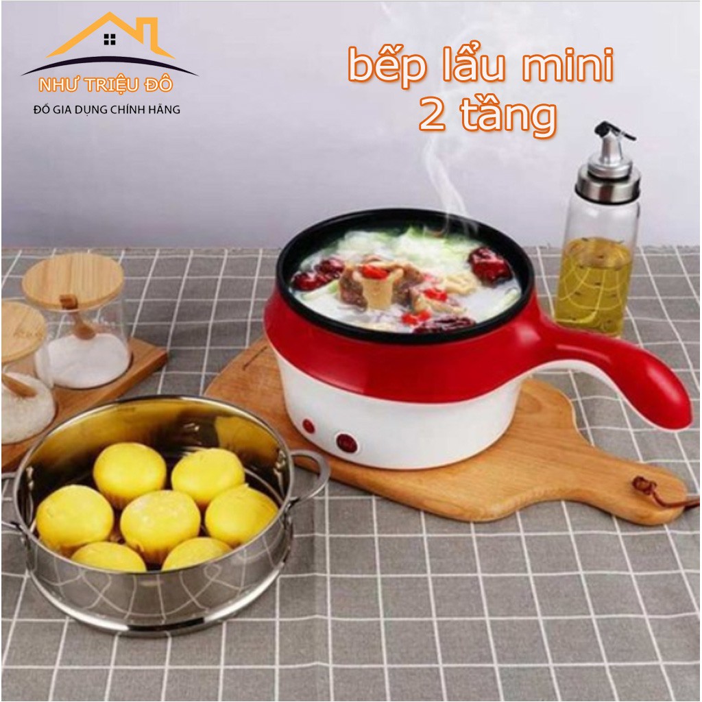 Hàng Mới Về Nồi Lẩu mini Đa Năng Kèm giá hấp Tiện Dụng Cao Cấp Đa Năng Chính Hãng ( BẢO HÀNH 12 THÁNG )