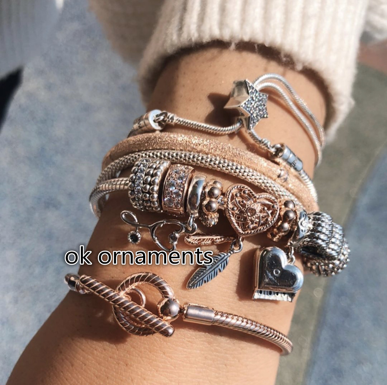 PANDORA Vòng Tay Bạc 925sterling Hình Rắn Thời Trang Cho Nữ