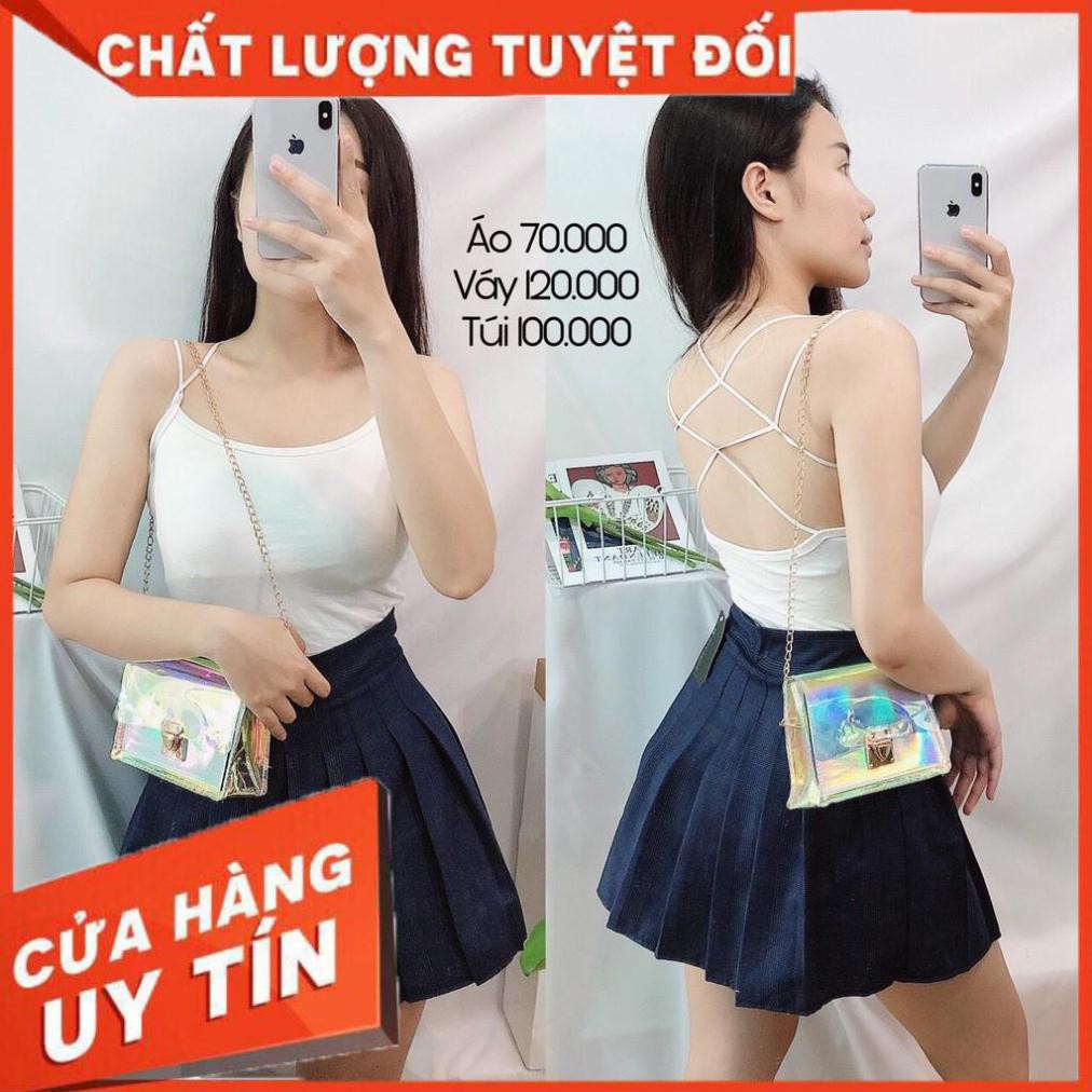 [SANG TRỌNG] -  Áo Thun 2 Dây Nhún Ngực Mẫu Mới Cực Đẹp