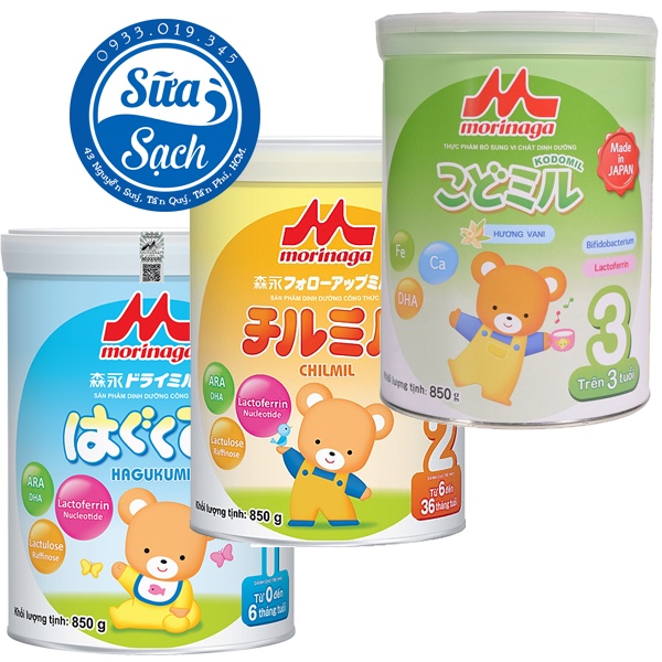 Sữa MORINAGA số 1/số 2/số 3 - 850gr Date mới