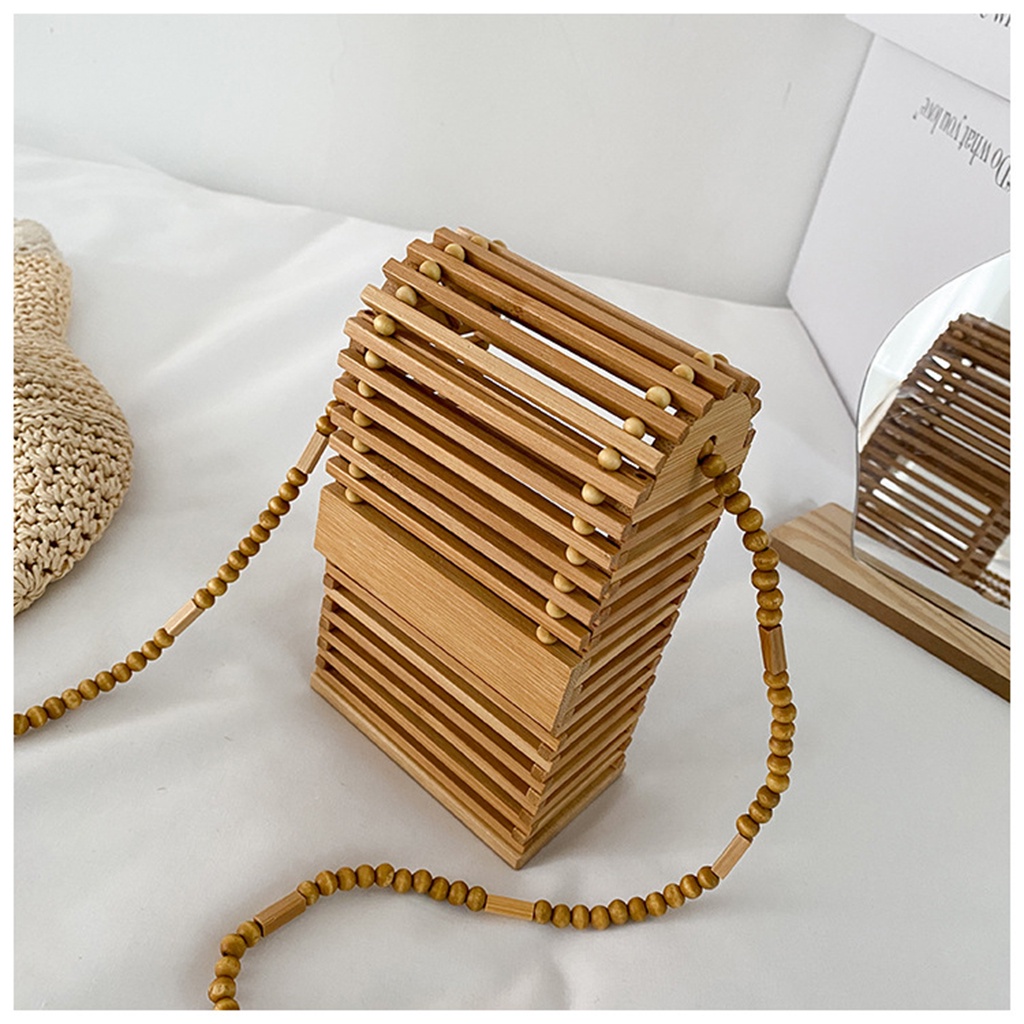 Túi Đeo Chéo Vai Bằng Tre Đan Tự Nhiên Dành Cho Nữ Đi Biển Mùa Hè