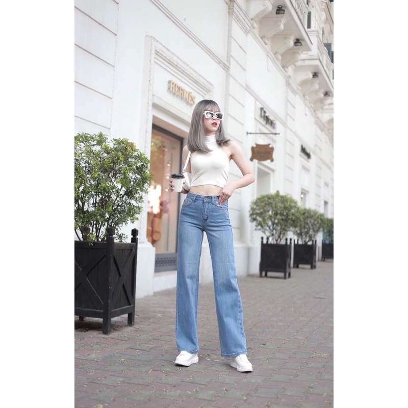 BÁN SỈ QUẦN JEAN ỐNG RỘNG CẠP CAO M360 VNXK CHO NỮ