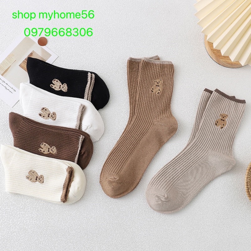 10 đôi tất gấu cổ cao siêu ấm
