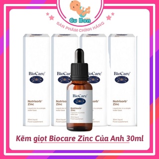 Kẽm cho bé BioCare Nutrisorb ZinC Anh 30ml dạng giọt bổ sung dinh dưỡng tăng đề kháng cho trẻ sơ sinh từ 1 tháng tuổi