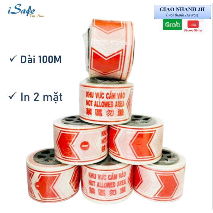 100M dây rào cảnh báo khu vực cấm vào, dây rào khu vực cách ly,dây an toàn công trường chất liệu nhựa dai siêu bền