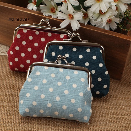Ví Đựng Tiền Xu Họa Tiết Chấm Bi Xinh Xắn