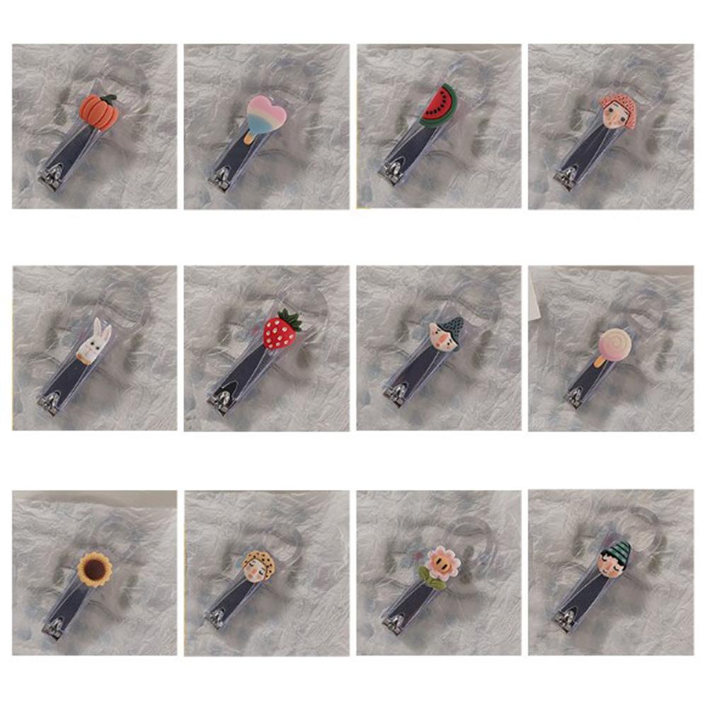 Kềm Cắt Móng Tay Mini Trong Suốt Họa Tiết Hoa Trái Cây Hoạt Hình Sáng Tạo Cho Nữ