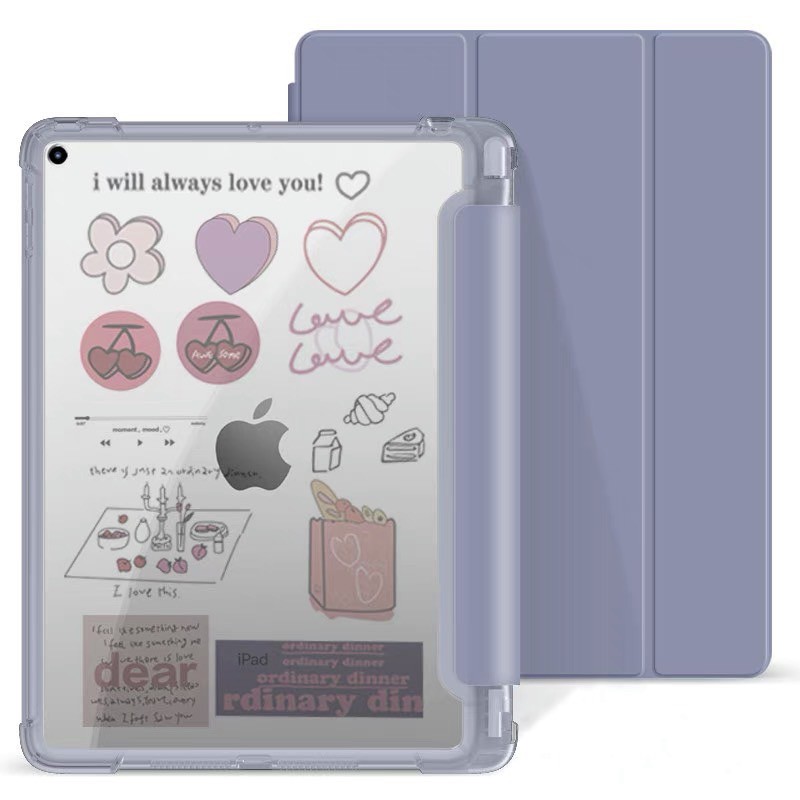 Bao da case iPad màu pastel, lưng nhám mờ, chống ố &amp; có khay bút - Cover iPad Basic MeoBer cho Gen7/8/9/10/Air4/5/Pro11