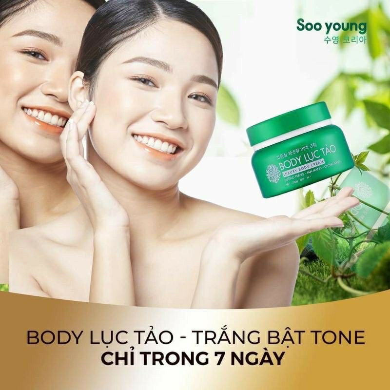 Body lục tảo soo young da trắng bật tông