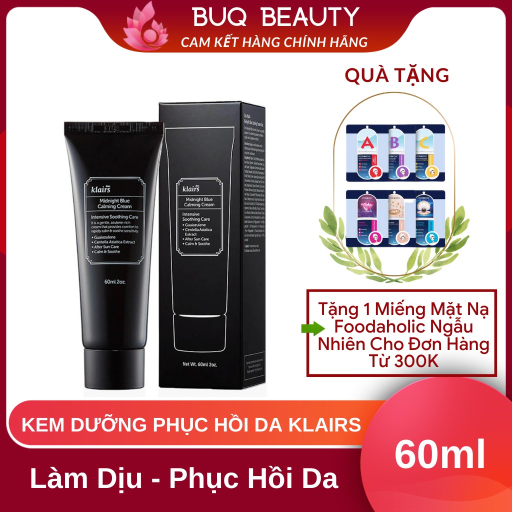 Kem dưỡng Đêm Phục Hồi Da Klairs Midnight Blue Calming Cream 60ml