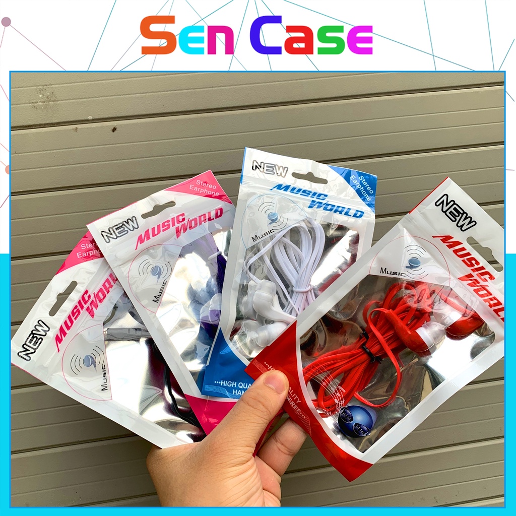 Tai Nghe Có Dây Nhét Tai, Tai Nghe Nhựa Nhiều Màu- Sencase