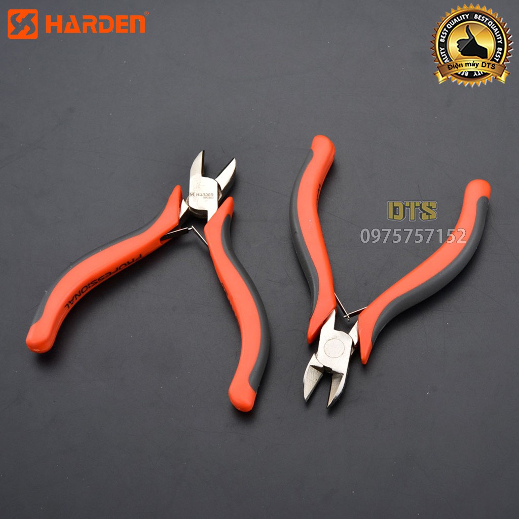 Kìm cắt mini trợ lực HARDEN 4.5 inch/ 115mm, thép cao cấp CR-V, thiết kế công thái học, lò xo kép - Tiêu chuẩn châu Âu