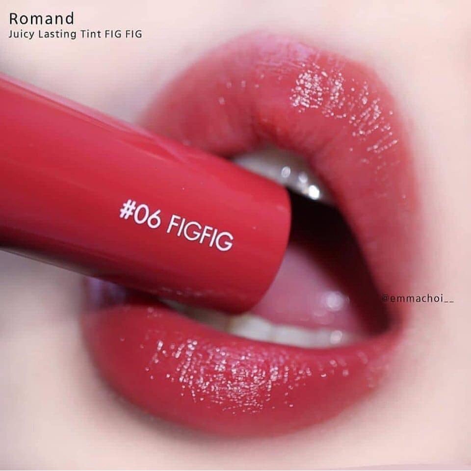 (CAM KẾT AUTH, TEM HIDDEN TAG) Son bóng Romand Juicy lasting tint màu 06 Fig Fig hồng đỏ đất