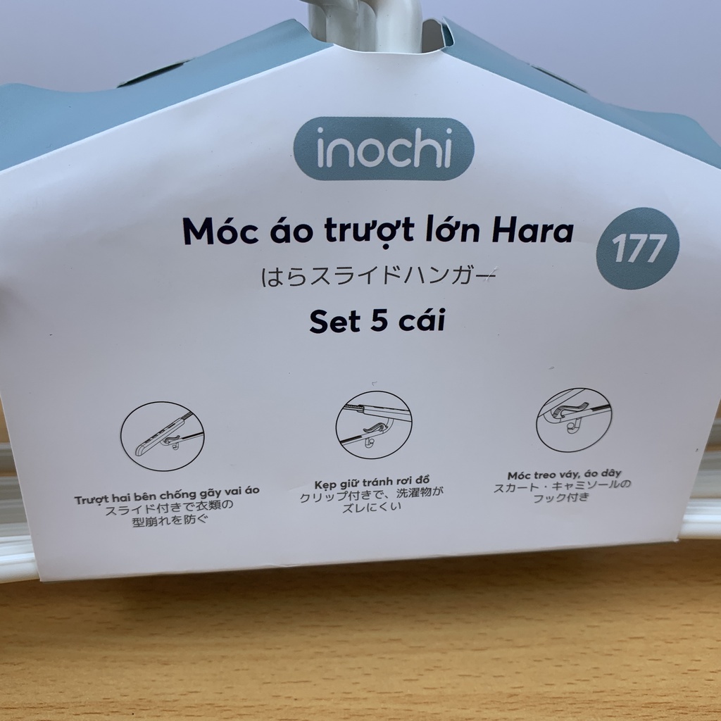 Bịch 5 Móc Nhựa Treo Quần Áo Người Lớn Siêu Tiện Ích Inochi Hara MA0177