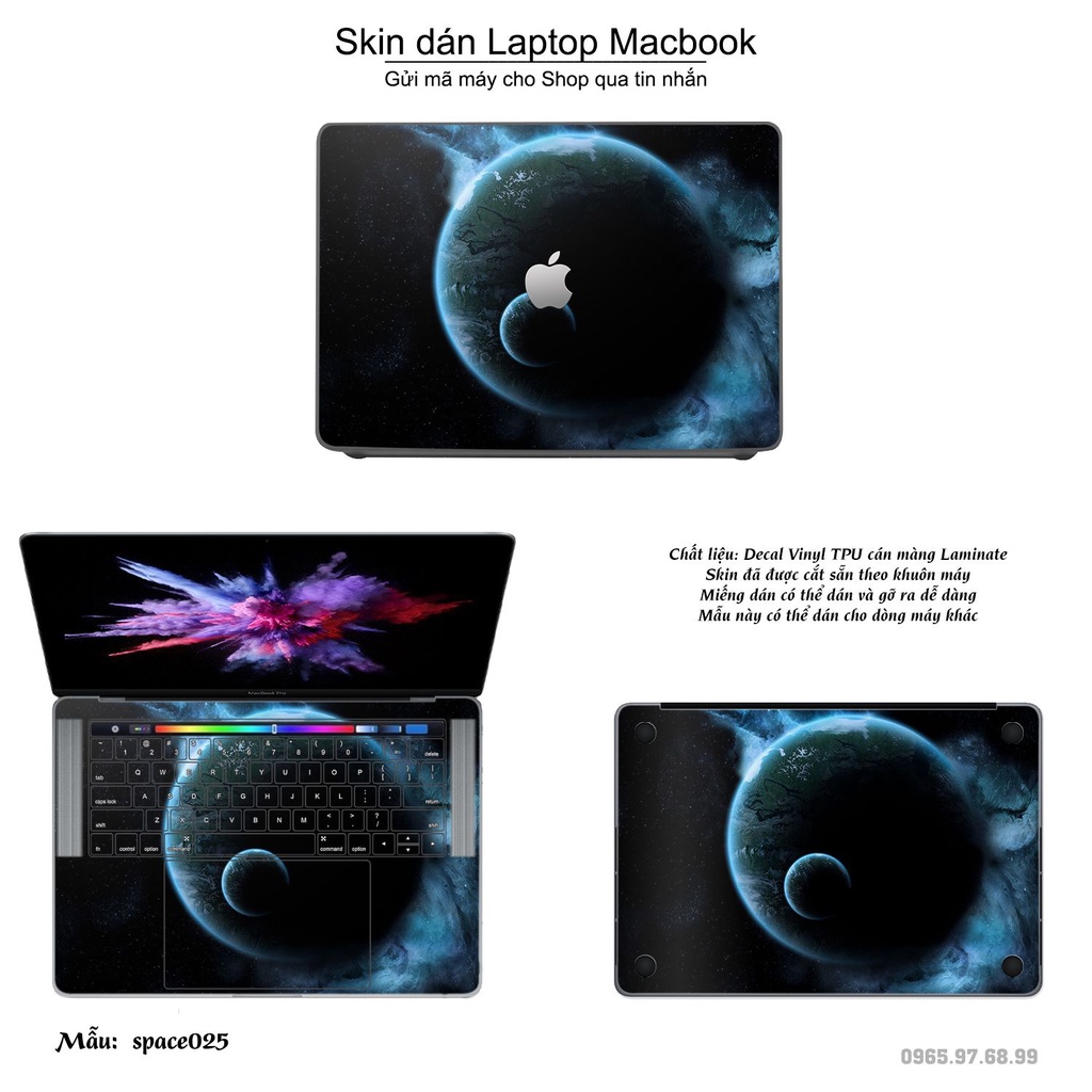 Skin dán Macbook mẫu không gian (đã cắt sẵn, inbox mã máy cho shop)