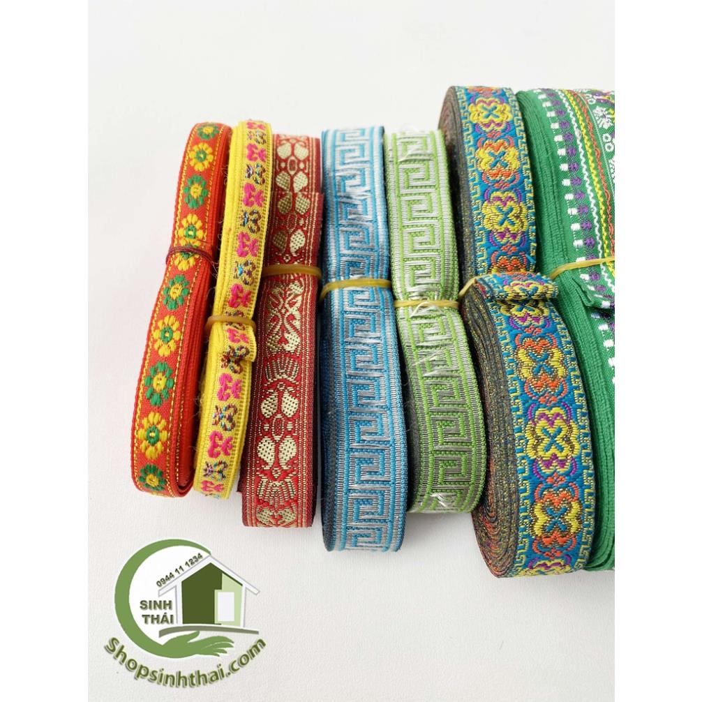 Dây thổ cẩm nhiều màu bản rộng 1cm, 2cm, 4cm - Giao màu ngẫu nhiên
