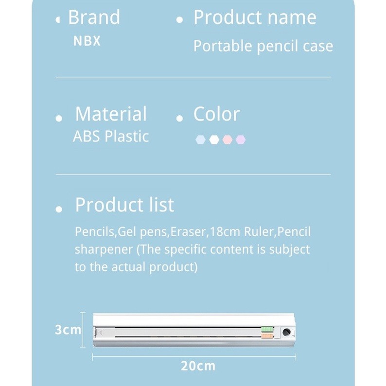 🇻🇳11-in-1🇻🇳NBX Hộp Đựng Bút Sáu Bút Tiện Lợi Mực Gel Đa Năng Có Thước Kẻ Và Gôm Tẩy Dành Cho Học Sinh / Người Lớn