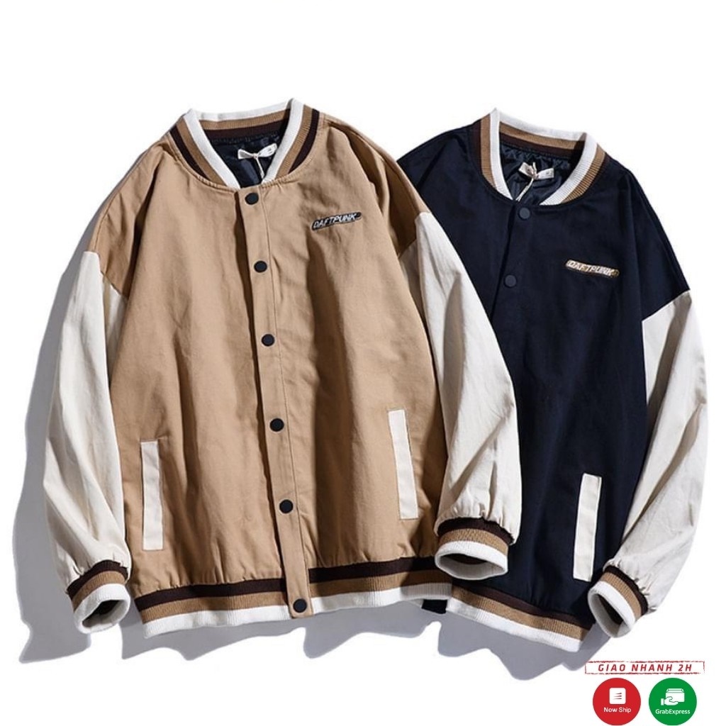 Áo khoác bomber jacket dù 2 lớp form rộng unisex thu đông nam nữ bóng style bóng chày