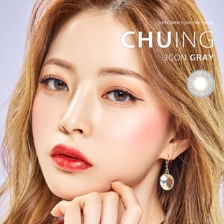 Lens 1 Tháng Giãn Nhẹ CHUING 3CON GRAY Nội Địa Hàn OLENS KOREA Áp Tròng Xám Siêu Mỏng Ẩm Cao Cho Mắt Nhạy Cảm