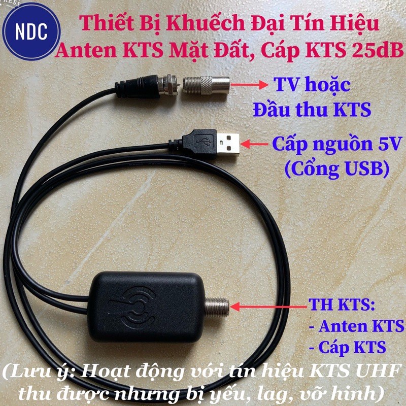 Thiết Bị Khuếch Đại Tín Hiệu Anten KTS Mặt Đất, Cáp KTS SCTV, VTVCab 25dB