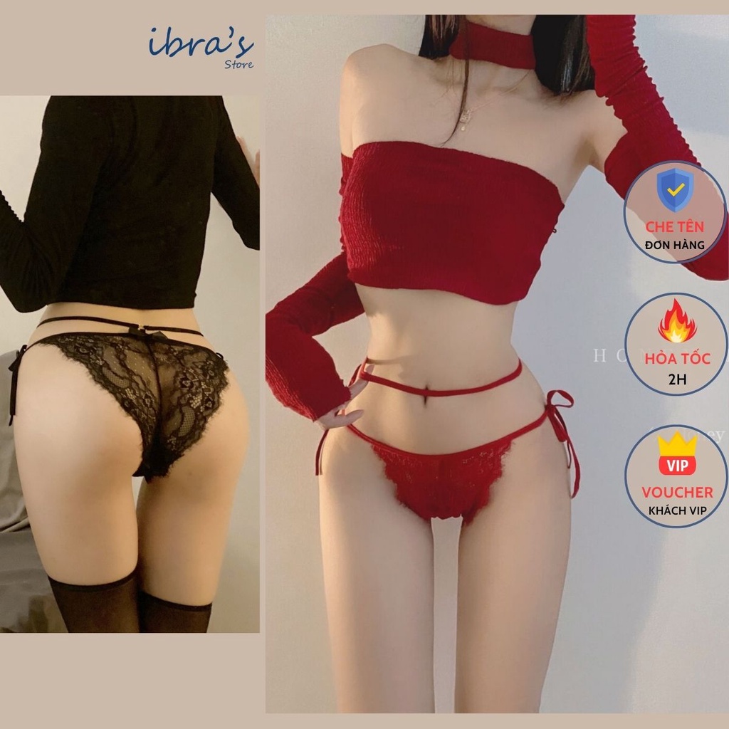 Quần Lót Ren Nữ Sexy Lọt Khe Ibra Quần Lót Nữ Thiết Kế Gợi Cảm Cạp Thấp Lưới Xuyên Thấu Quyến Rũ Ibra's Store I105