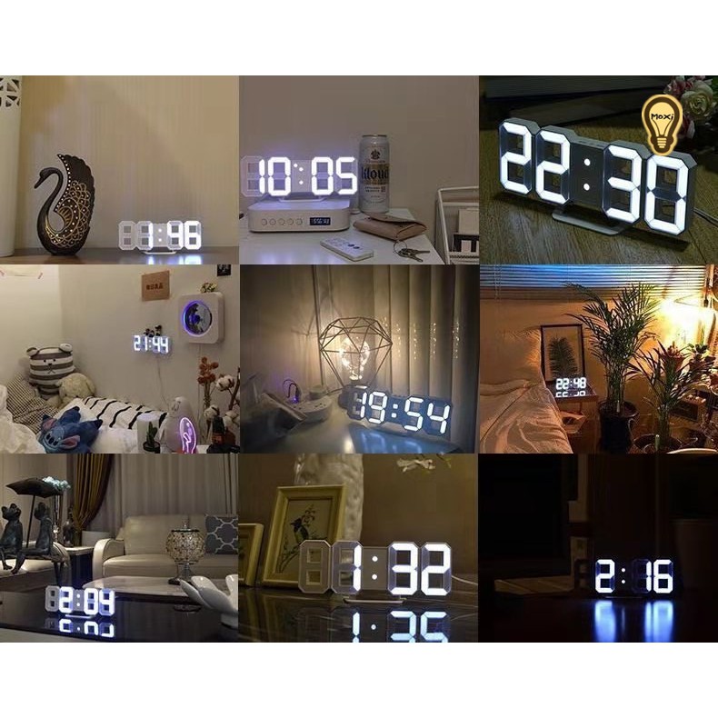 [ Tặng Cóc, Dây Sạc & Móc Treo ] Đồng hồ LED 3D treo tường, để bàn phong cách Hàn Quốc sáng đẹp decor phòng ngủ | BigBuy360 - bigbuy360.vn