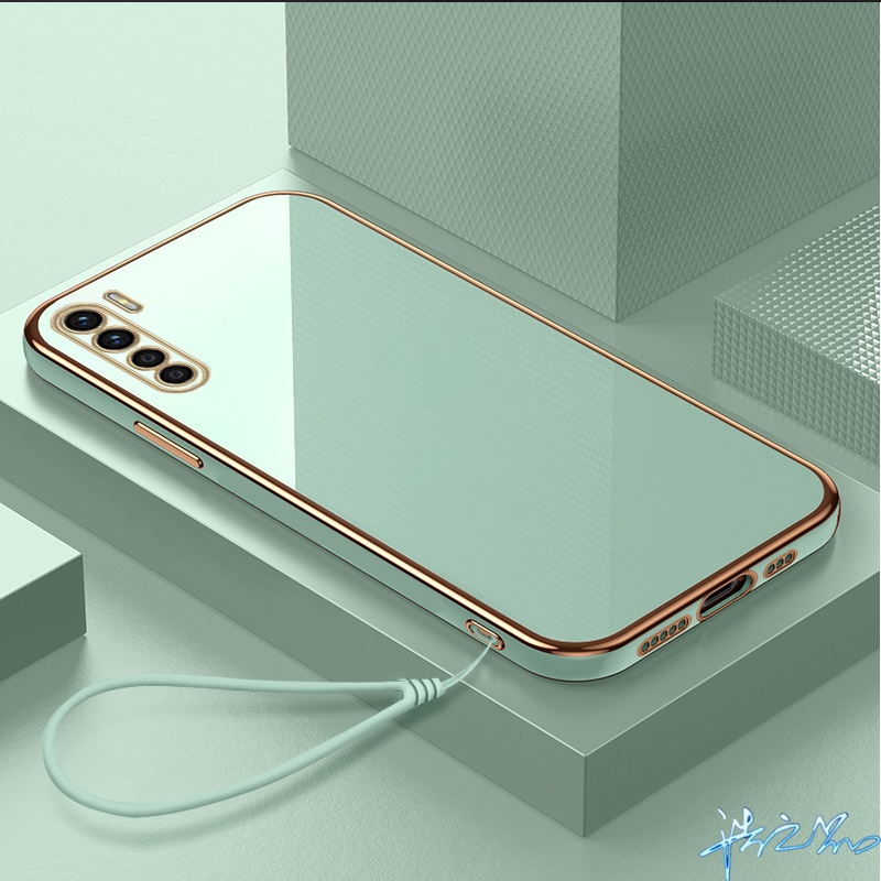 Ốp Điện Thoại Viền Dẻo Bề Mặt Mịn Kèm Dây Đeo Sang Trọng Cho Oppo Reno 7Z Case 6Z 5 2F 2 2Z 4 3