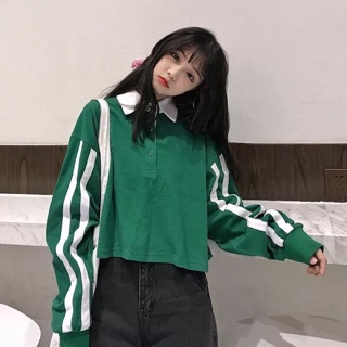 🐾CropTop Cổ Petter Chạy Sọc