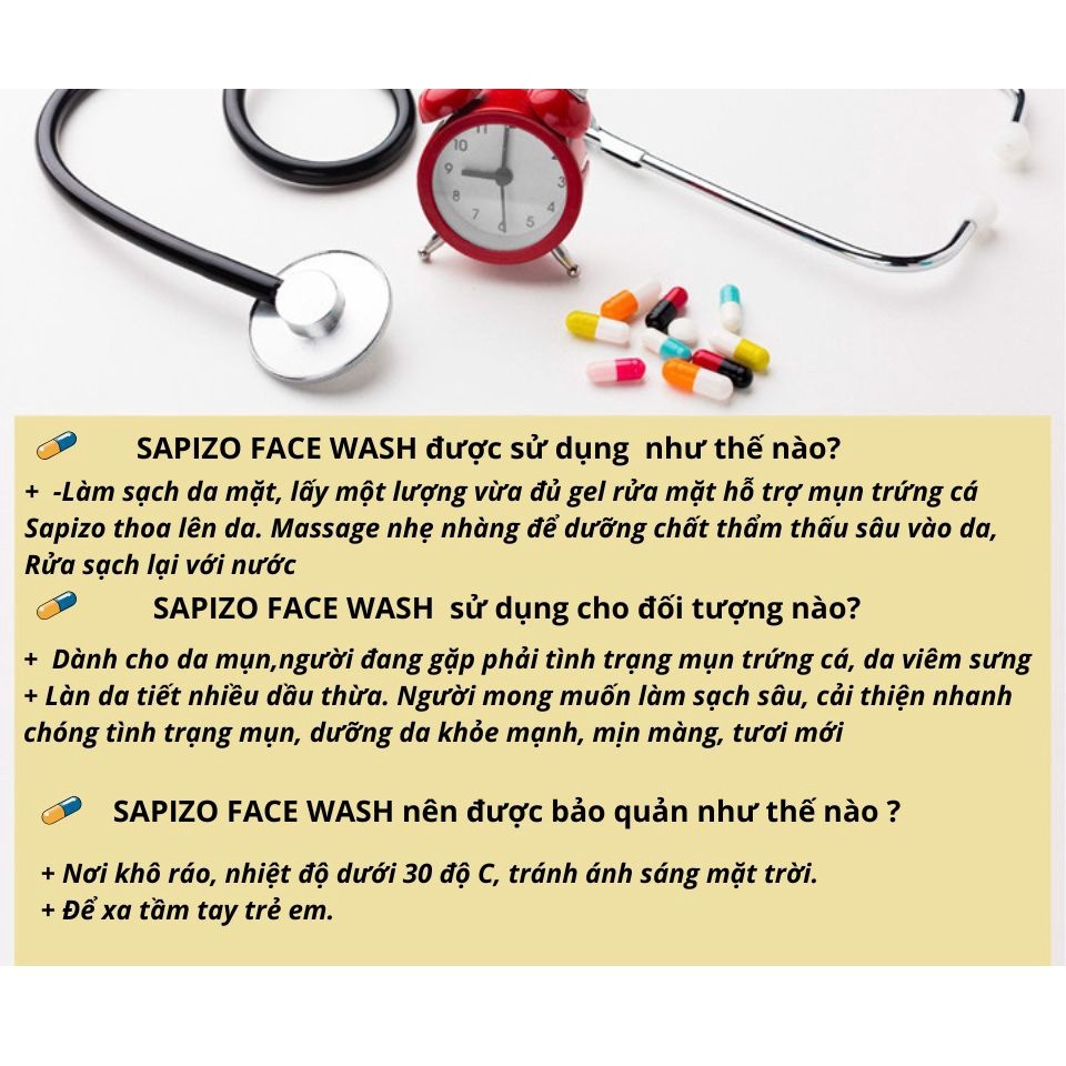 Combo toàn diện cho mụn trứng cá Sapizo facewash và Sapizo cream