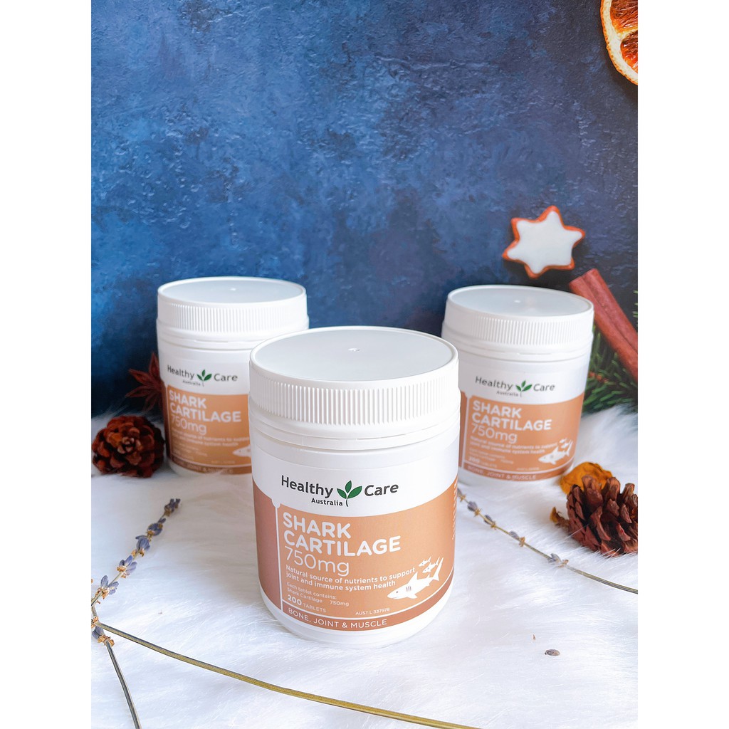 Viên sụn cá mập 750mg  Healthy Care Shark Cartilage 750mg 200 viên