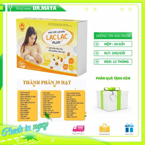 Ngũ Cốc Lợi Sữa Lạc Lạc Plus Dr.Maya 1 hộp 30 gói 600g