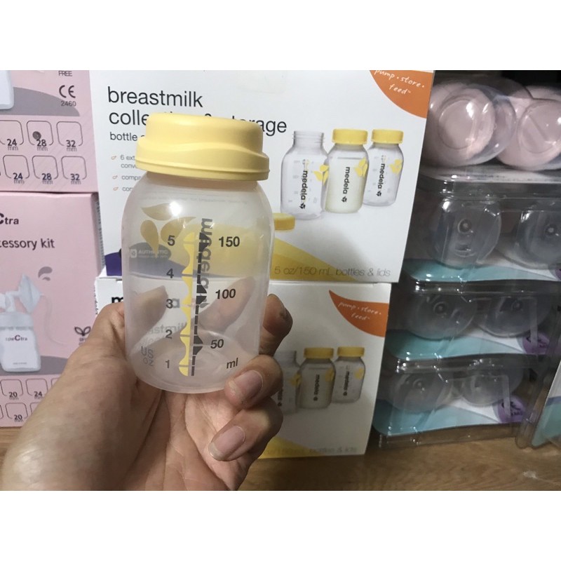 Bình trữ sữa Medela 150ml chính hãng - logo màu