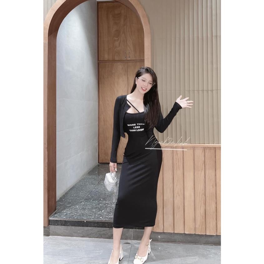 [ 𝐅𝐑𝐄𝐄 𝐒𝐇𝐈𝐏 ] SÉT LEN MONTOGHI 2 MÓN ÁO KHOÁC NGOÀI PHỐI VÁY BODY