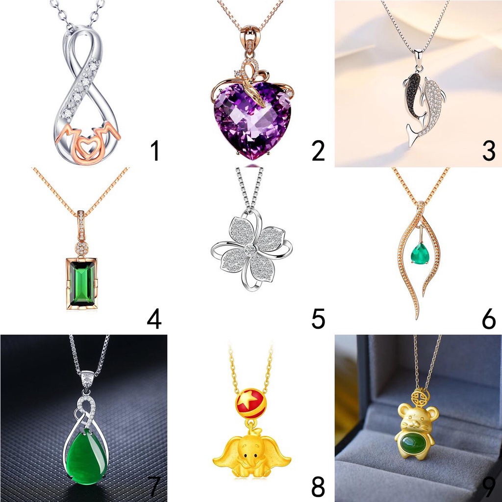 Mặt dây chuyền bạc 925 đính đá kim cương xanh lục bảo thời trang xinh xắn cho nam nữ XL007