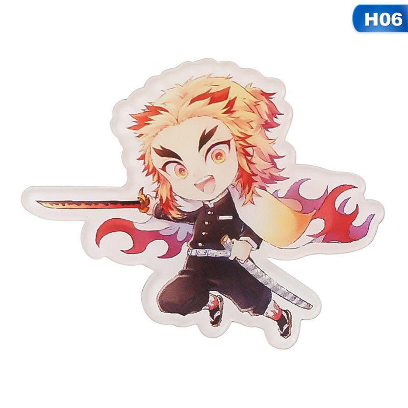 flowersqueen Ghim cài hình anime Demon Slayer bằng chất liệu acrylic trong suốt thời trang