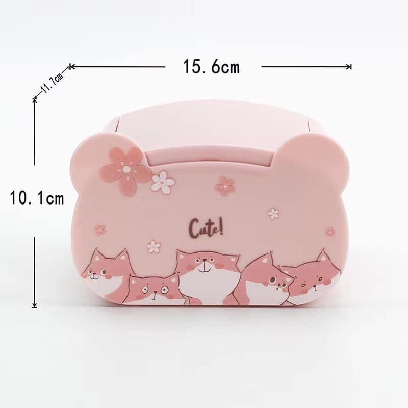 Hộp để mỹ phẩm kèm gương hình mèo dễ thương