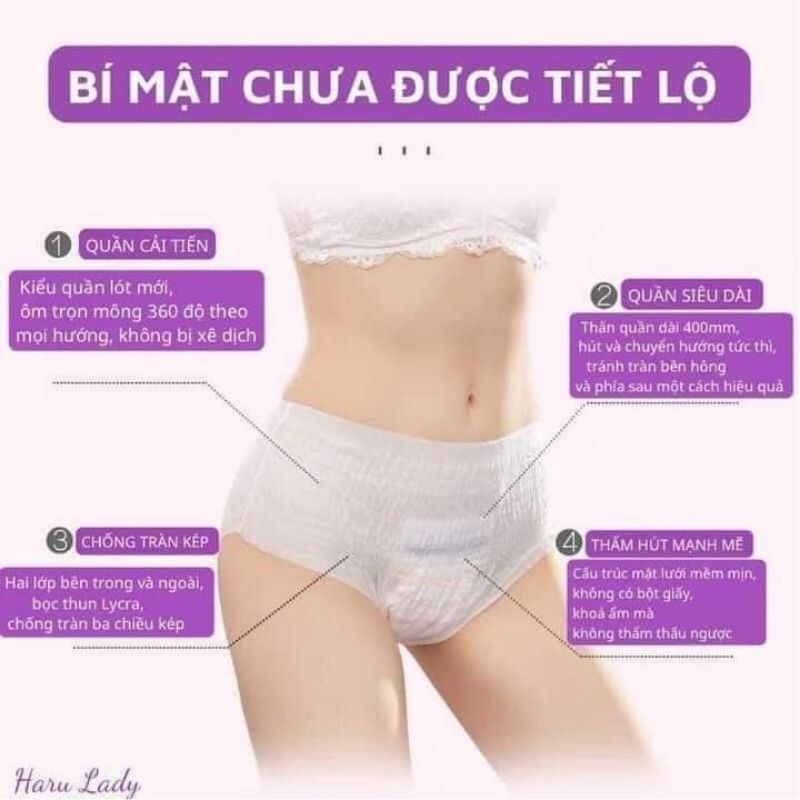 com bo 10 miếng băng vệ sinh phu nữ dạng quần hàng xuất nhật