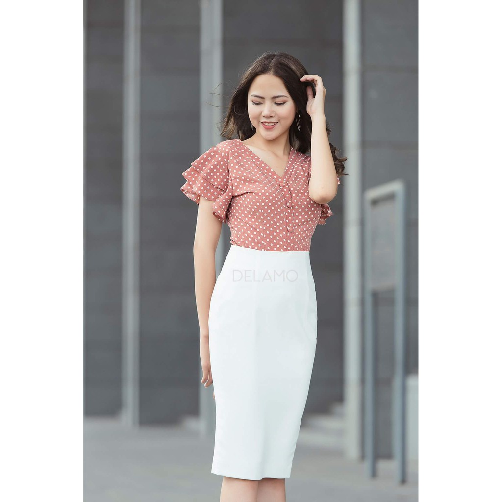 Chân váy bút chì trắng 2 lớp xẻ sau công sở | BigBuy360 - bigbuy360.vn