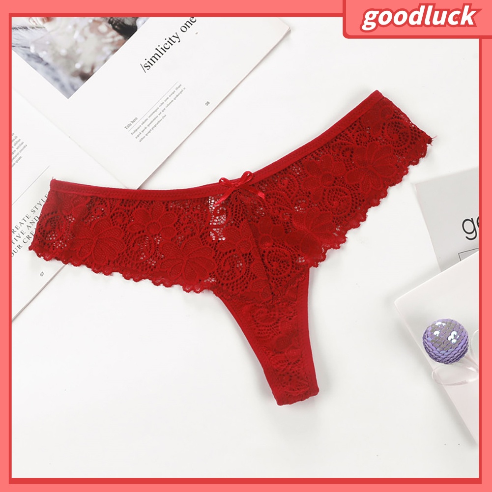 Quần Lót Nữ G-String Vải Ren Co Dãn Màu Trơn Gợi Cảm
