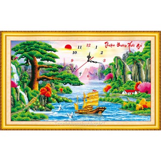 Tranh đính đá phong cảnh Thuận Buồm Xuôi Gió KT: 85*50cm