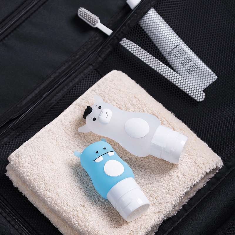 Chai Silicone Đựng Dầu Gội 50 / 70 / 90ml Kiểu Dáng Động Vật Dễ Thương