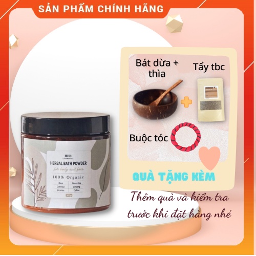 [CHUYÊN SỈ] Bột Tắm Trắng Thảo Mộc Her Cosmetic ( Tặng 1 tẩy tế bào chết cafe dừa)