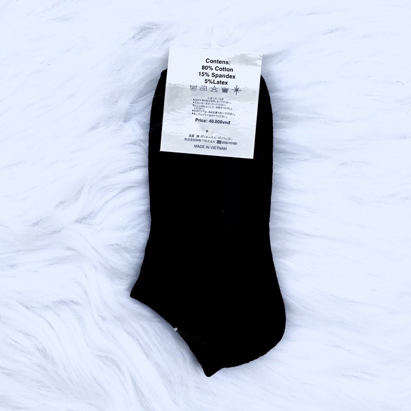 Vớ cổ ngắn đen full nam nữ, tất chân cổ ngắn công sở( hình thật)