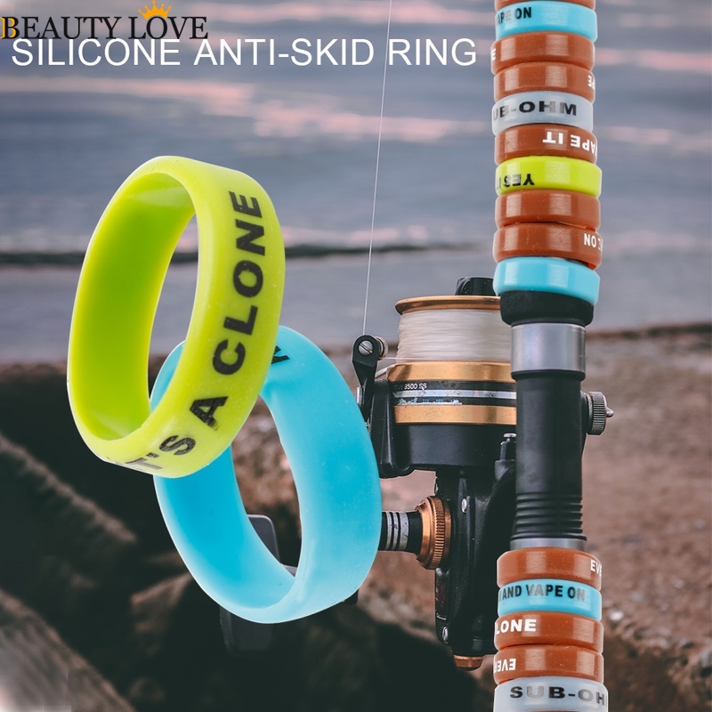 Set 10 Vòng Silicon Co Giãn Bọc Bảo Vệ Cần Câu Cá Chống Trượt