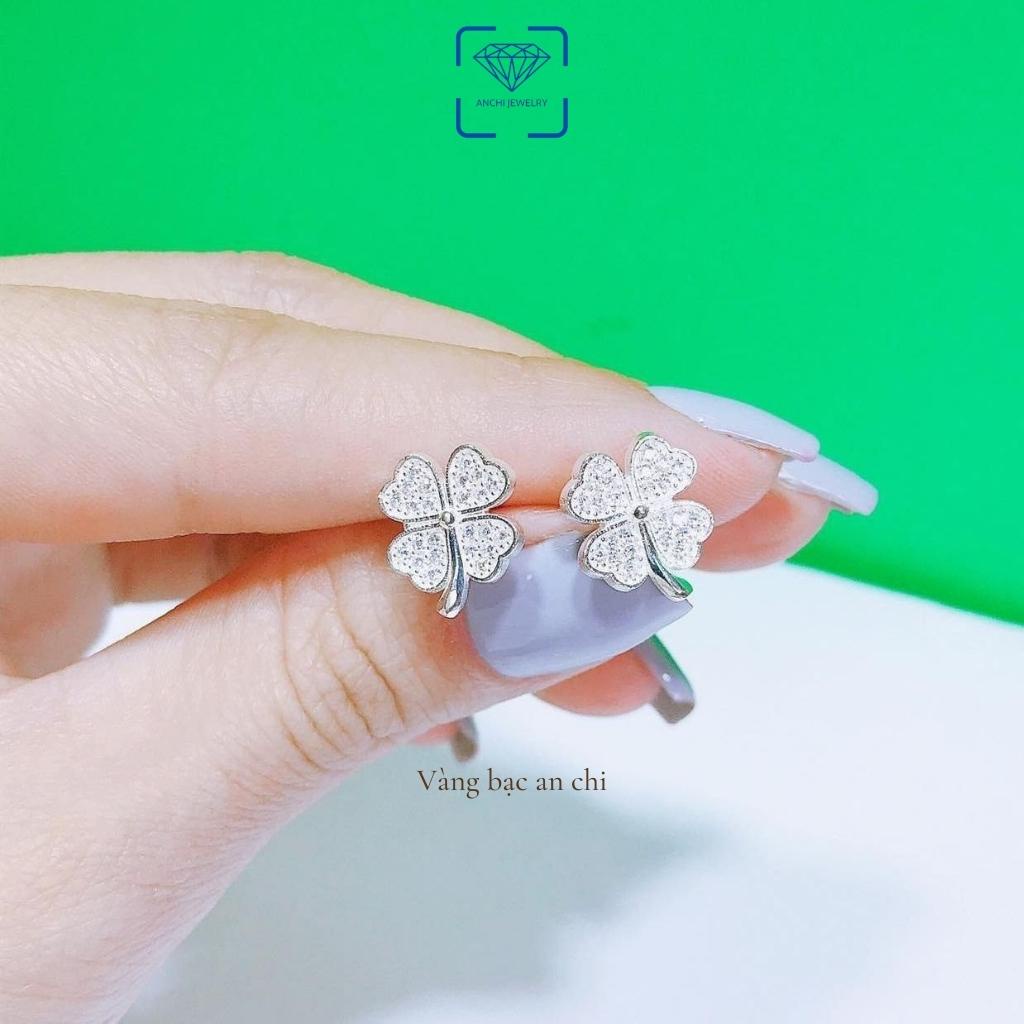 Bộ dây chuyền - lắc tay - nhẫn và khuyên tai cỏ 4 lá, chuẩn bạc ta bao sáng không đen - Anchi jewelry