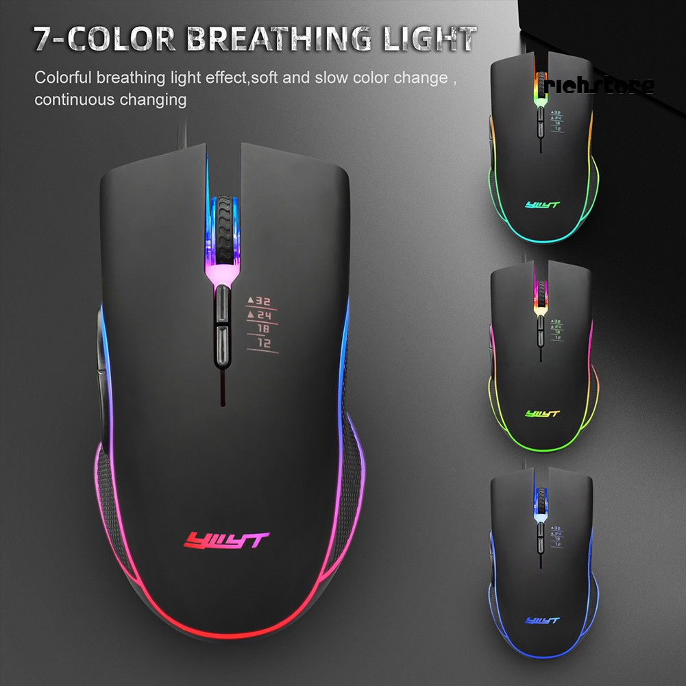 Chuột Chơi Game Có Dây 3200dpi Có Đèn Led Nhiều Màu