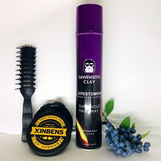 Combo  Gôm Xịt Tóc Thơm Sawensito Clay  + Sáp Vuốt Tóc Xinbens 80g